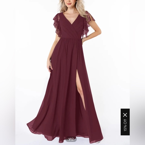 Azazie wine colored bridesmaid’s gown - Picture 3 of 3